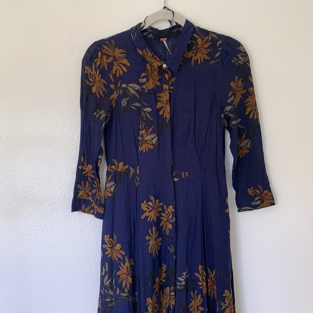Free People Blue floral maxi dress